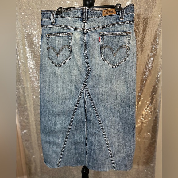 Levi's Skirts Levis Long Denim Skirt With Stretch Size Poshmark